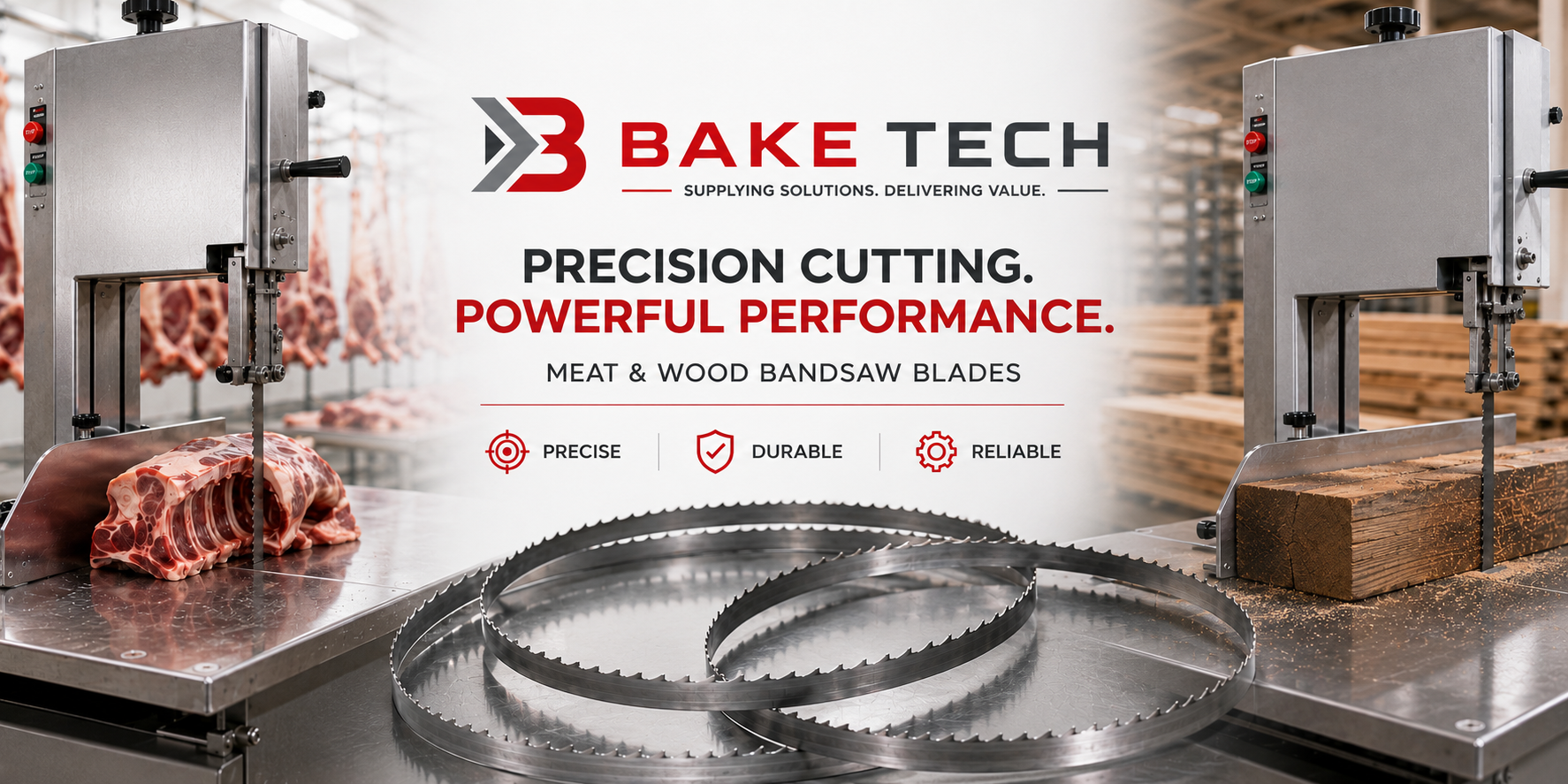 Baketech precision cutting - meat and wood bandsaw blades